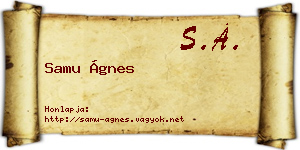 Samu Ágnes névjegykártya