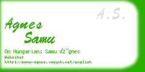 agnes samu business card